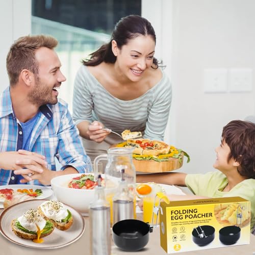 xyzmilz Eierkocher aus Edelstahl, Egg Cooker Zusammenklappbarer Egg Boiler mit Hängeohr, Eier Pochierer Eierkocher für das Frühstückskochen (2PCS) – Bild 7