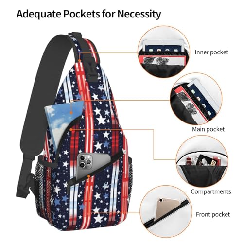 American Flag Cross Chest Bag Large Capacity Bag Travel Hiking Crossbody Bag Daypack for Women Men3
