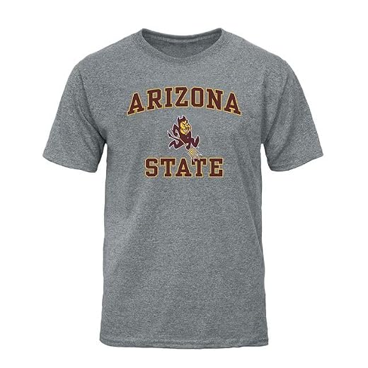Barnesmith Arizona State University ASU Sun Devils Short-Sleeve T-Shirt, Spirit, Charcoal Grey, Large