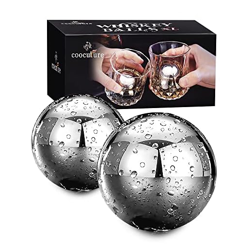 Whiskey Balls Reusable Stainless Steel Metal Ice Sphere Cubes Beverage Chilling Rocks Whiskey Stones for Red Wine, Bar Beer, Scotch, Vodka Drinks