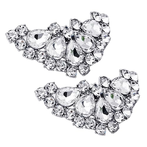 NyxSeat 2 hebilla de zapatos con diamantes de imitación, hebilla plateada con diamantes y accesorios de joyería