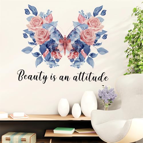 Vinilo Decorativo Azul Mariposa Rosa 40x60 cm sacinora miniatura 3