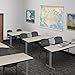 Romig Pillar 48 x 24 in. T-Base Training Seminar Table- Maple Table Top, Grey Base & 2 Knight Mesh Chairs