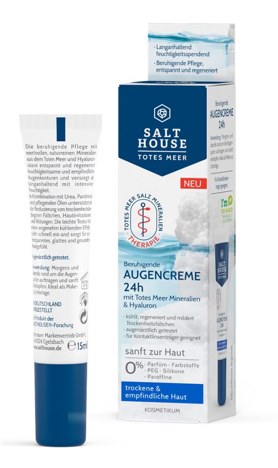 Salthouse Dead Sea Therapy Soothing Eye Cream 24 Hours with Hyaluronic Acid for Dry Eye Contours, Ideal as a Makeup Base 15 ml - Image 5