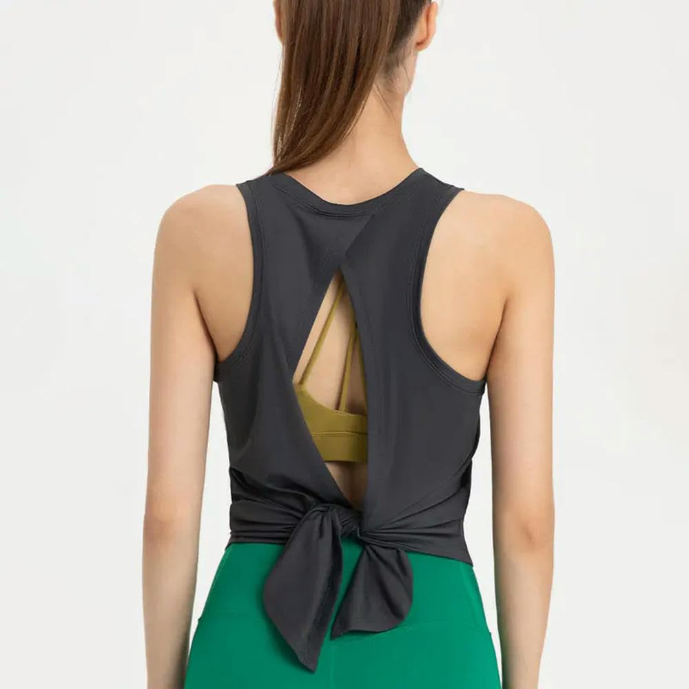 ZBDP Sportswear Femminile Canotta Alta Elastica Donna Palestra Allenamento Abbigliamento Morbido e Liscio Aperto Indietro Casual Jogger Vest