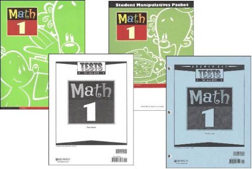 BJU Math 1 SET-Student Worktext, Test Packet, Test Key, Manipulatives ...