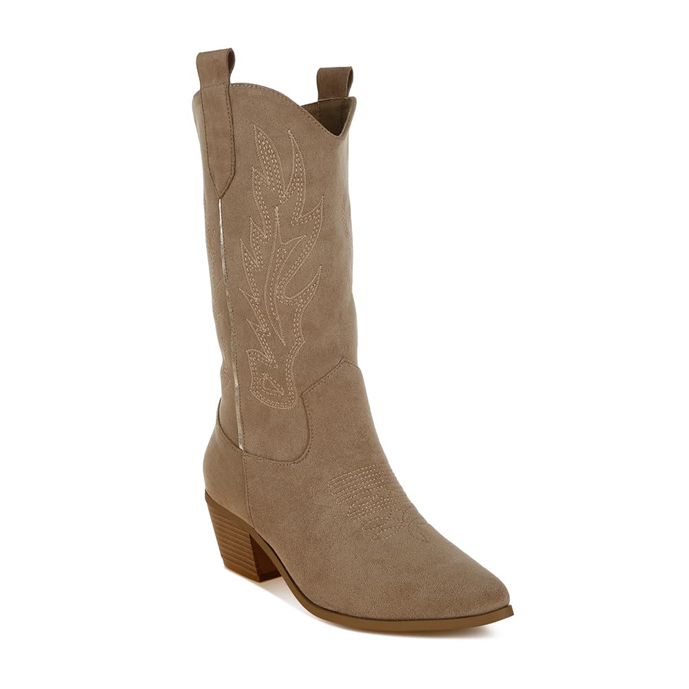 London Rag Mae Embroidery Detail Cowboy Boots