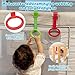 Tcwhniev 12 Pcs Playpen Pull Up Rings, Easy to Install Baby Walking Exercises Assistant Ring for Infant Baby Toddler, Early Standing Practice, 4 Colors, Babies Walking Training Tool