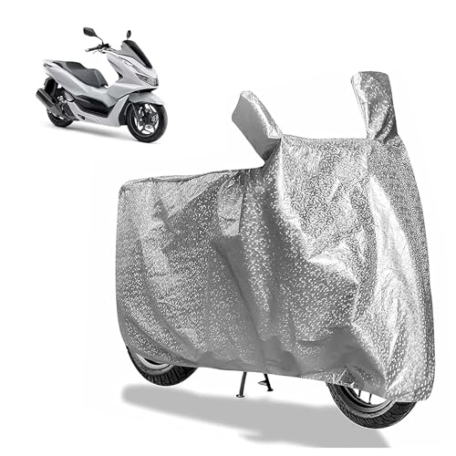 Image of Sulfar Bike Cover for Honda PCX 160 (Maxi Scooter) | Waterproof, Dustproof & UV Protected | All Weather Two Wheeler Cover (Silver) New 2026 Variants