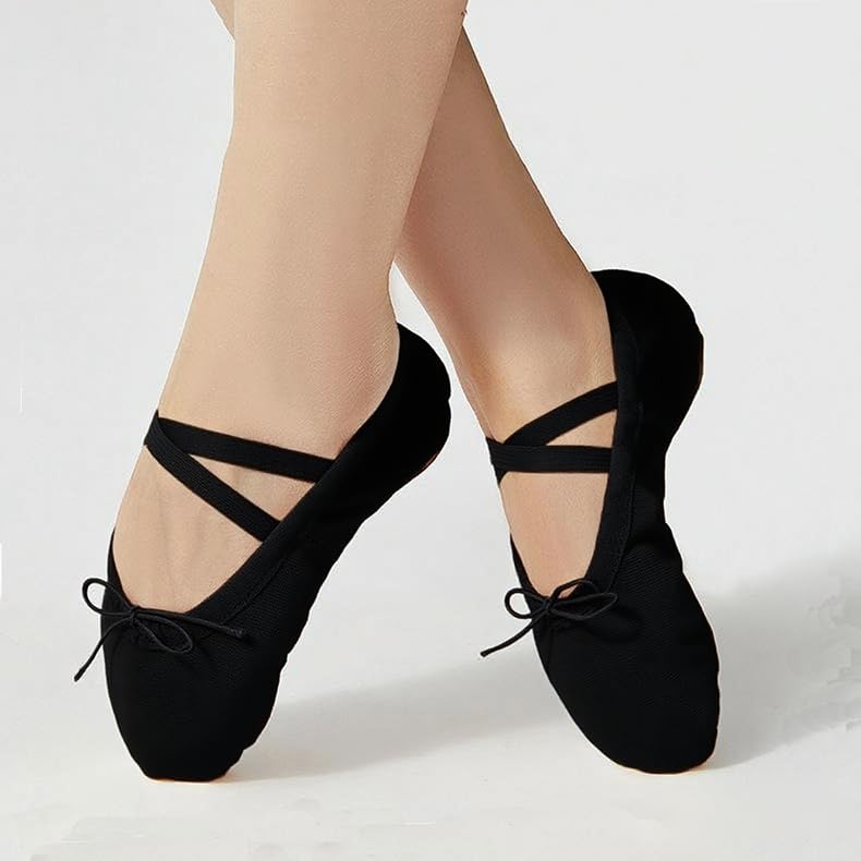 Stretch Canvas Ballet Shoes Split Sole Flat Dance Practice Shoes