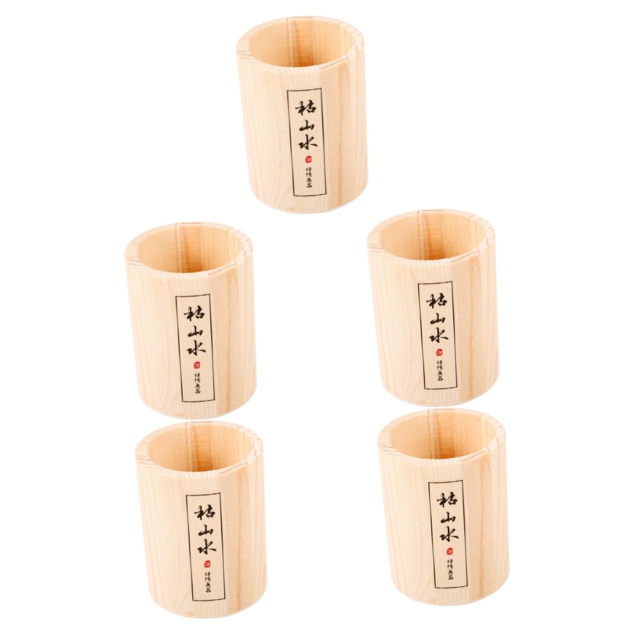 TOYANDONA Boîte De 5 Pièces Table De Sable De Bureau Zen Pinceau De Maquillage Outils Accessoires De Table Râteau Accessoires De Bureau Étui De Maquillage Tonneau De Bois Bac à Sable en Bois