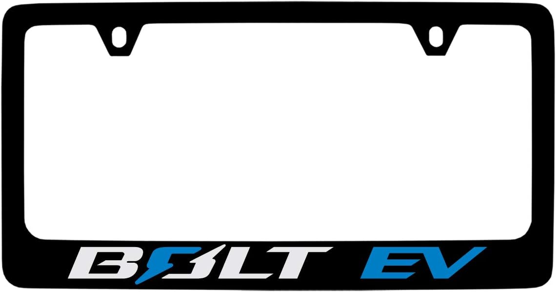 Chevrolet Bolt EV Metal License Plate Frame with Powder Coated Black Finish