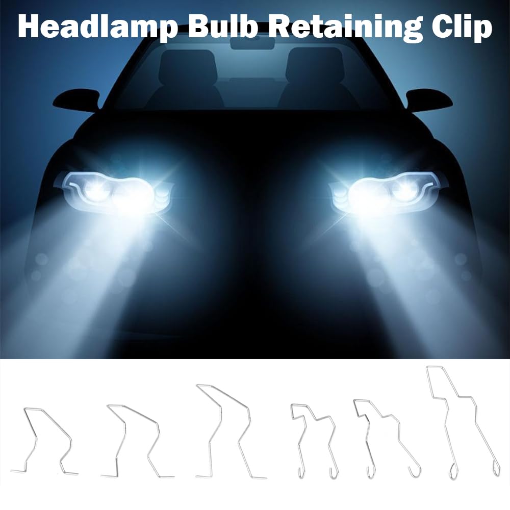 6 Clip Fissaggio Lampadine Auto - Universali Per Anabbaglianti, Acciaio - Foto 4
