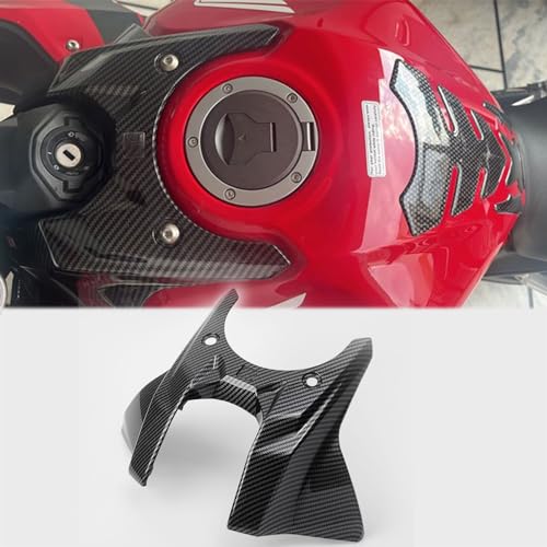 WOOGA Motorrad vorne oben Gas Heizöl Tankdeckel Schutzfolie Verkleidung Kohlefaser kompatibel für H&ON&DA CB650R CBR650R CB 650 R CBR 650 R Zubehör 2019-2024 (Vorderseite)