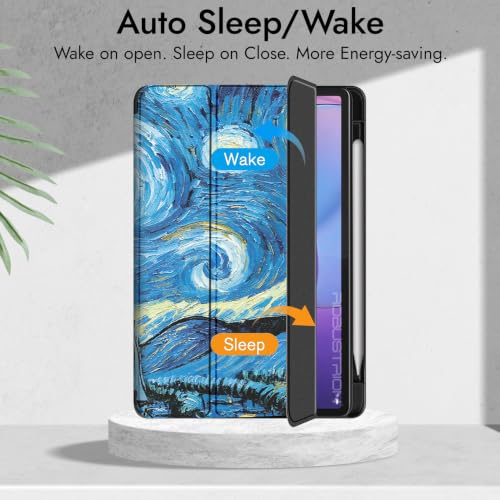 Image of Robustrion Case for Lenovo Idea Tab Pro 2nd Gen 13 inch Cover Case with [Pencil Holder] [Soft Flexible Case] for Lenovo Idea Tab Pro Gen 2 Cover Case 13 inch [Auto Sleep Wake Support] - Night