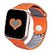DEKER for Fitbit Versa Bands for Women Men Small Large Wrist, Breathable Soft Fitness Sport Silicone Strap Replacement Accessories Wristbands for Fitbit Versa Smart Watch (Orange/Gray, Large)