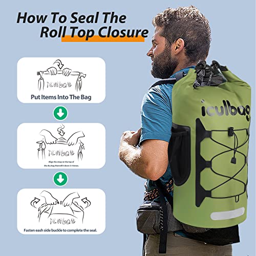 Iculbag Small Cooler Backpack Insulated Waterproof 20L/25Cans Soft Backpack Coolers Insulated Leak Proof Ice Roll Top Lunch Bags For Men Women Beach Camping Hiking Picnic Travel 18 Hours Cooling #TOP5