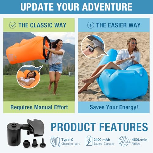 WEKAPO Portable Electric Air Pump & Nozzle Set for Air Loungers - image 3