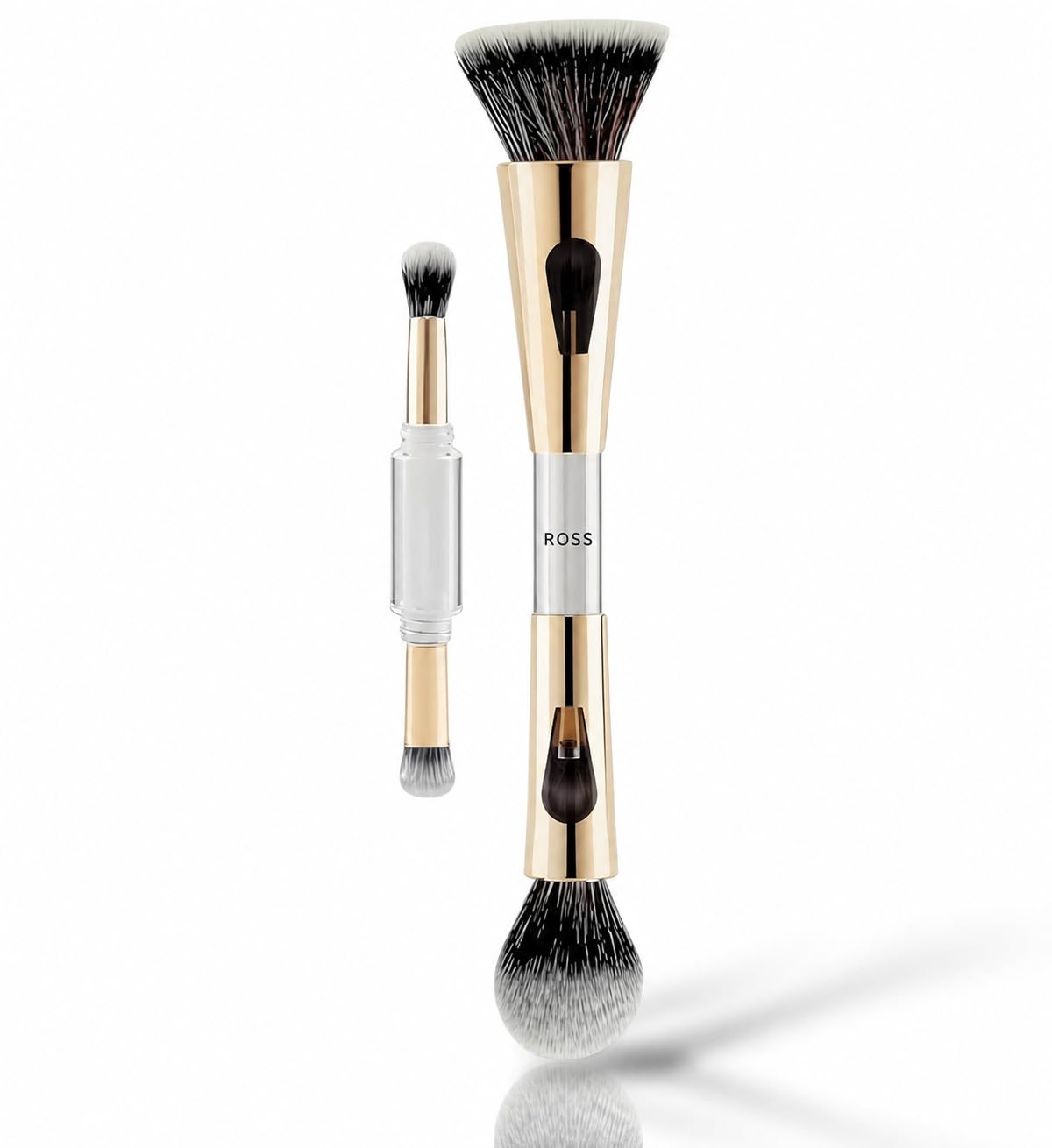 ROSS Premium 4-in-1 Makeup Brush for Face & Eyes | Foundation, Contour, Concealer & Eyeshadow Brush | Ultra Soft Dense Synthetic Bristles | Professional Multi-Purpose Makeup Brush-image-5