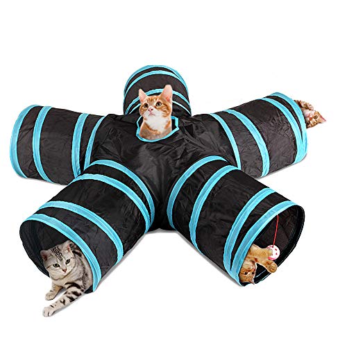 Túnel de Gato Blusea, Tubo de Brinquedo para Animais de Estimação Dobrável, Casa de Erva de Gato com
