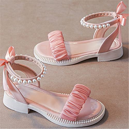 Kids Baby Girl's Princess Sandals Fashion Pearl Bow Design Dress Shoes Casual Fashion Classic French Non-slip Flat4