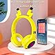 SVYHUOK Bluetooth Kabellos Kopfhörer Kinder für Jungen, Mädchen, Over Ear Kinderkopfhörer mit Gebaut -in Mikrofon, Gelb Faltbare Kopfband Headset für Handy, Tablets, PC, Laptop, Lernen