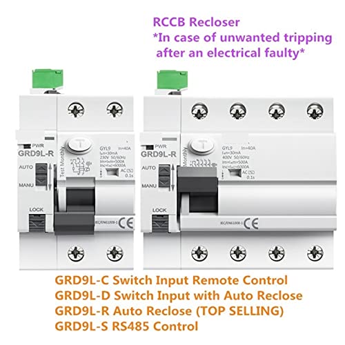 RCCB Réenclencheur automatique 4P 40A Type A pour tableau électrique biphasé - 6