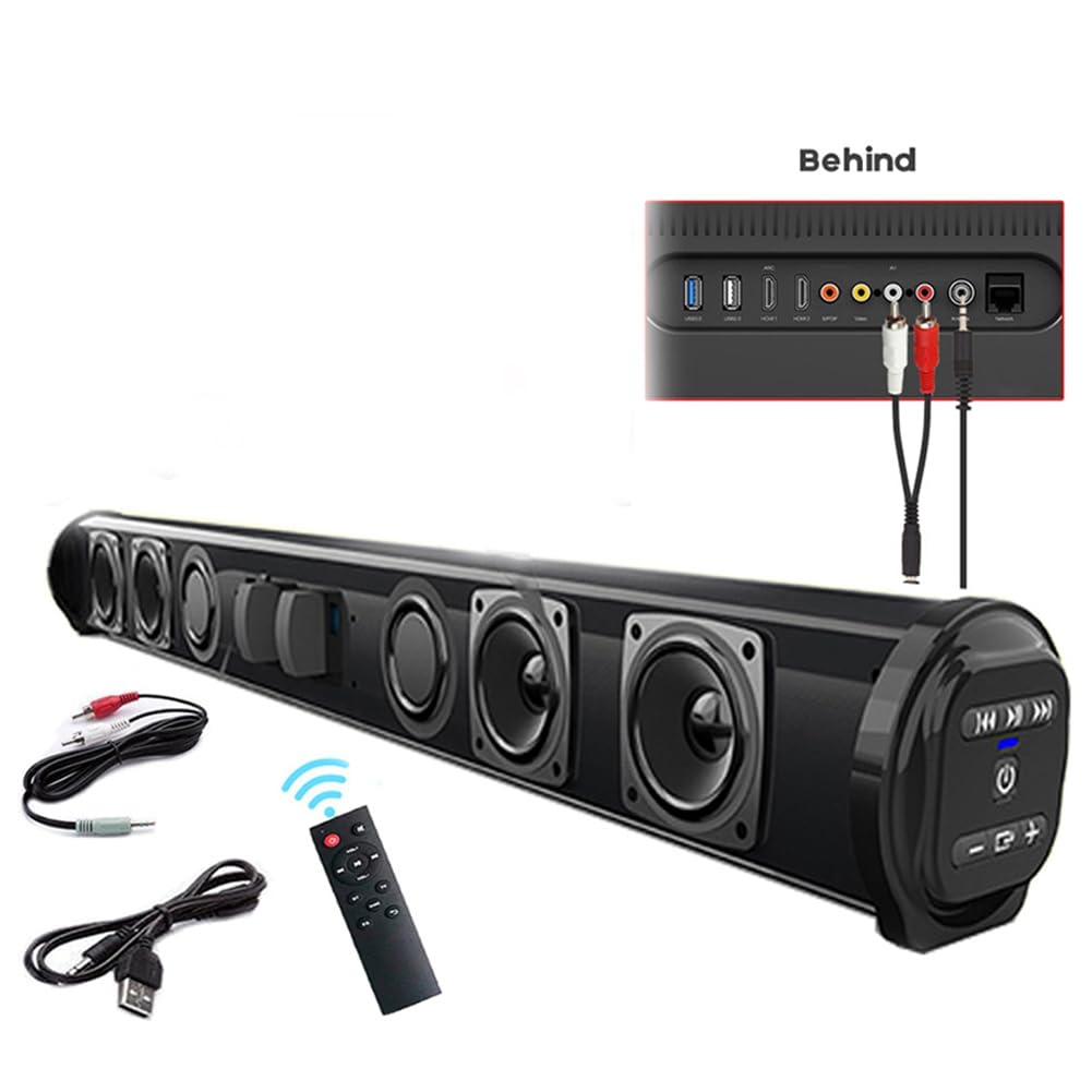 de Altavoces InaláMbricos con Barra de Sonido Bluetooth, Altavoz de Sonido EstéReo Envolvente InaláMbrico con Cable para Cine en Casa, Proyector de TV