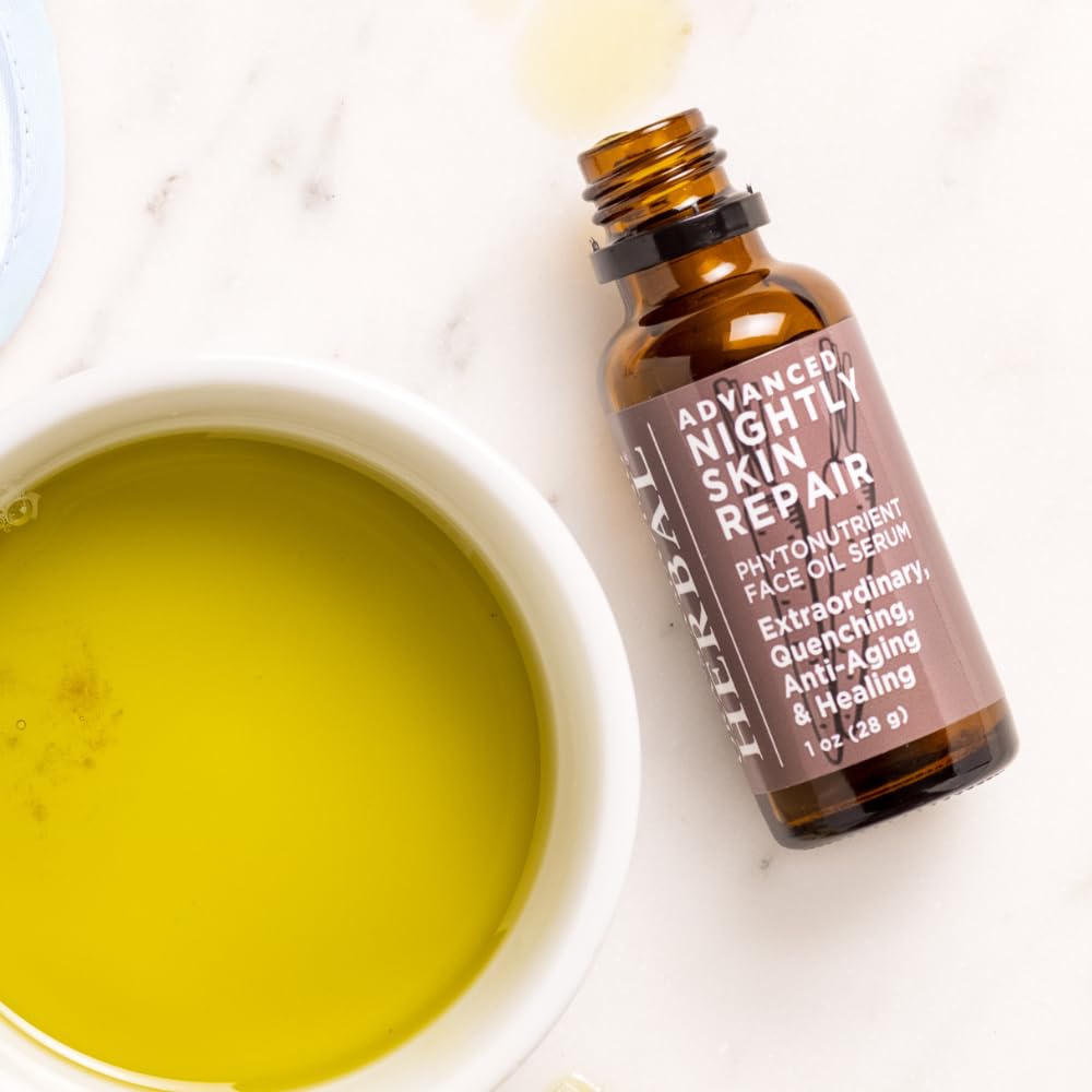 Ora's Amazing Herbal Advanced Nightly Repair, Tamanu Oil Blend with Pomegranate, Rosehip, Carrot Seed Essential Oil, Vegan Face Serum, Retinol Free Anti-aging Face Oil, Plastic Free, 1 oz