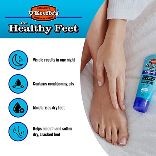 O’Keeffe’s Healthy Feet Overnight, 80ml – Intensive Foot Cream for Extremely Dry, Cracked Feet | Visible Results in 1 Night - Image 4
