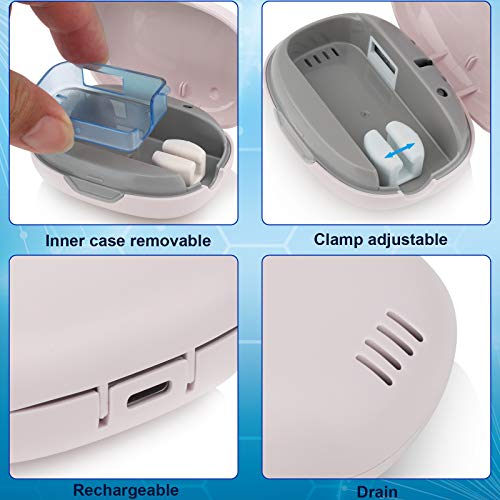 NewWay Mini UVC Toothbrush Cover Rechargeable Travel Toothbrush Case with Holder and Silicone Cover for Houshold and Traving or Business Trip Green