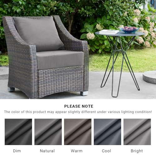 Image of IPYNBAP Outdoor Cushions for Patio Furniture,Outdoor Seat Cushion Set 24 x 24 x 4 Inch,Waterproof & Fade Resistant Outdoor Chair Cushions,Deep Patio Chair Cushion with Removable Cover,Dark Grey