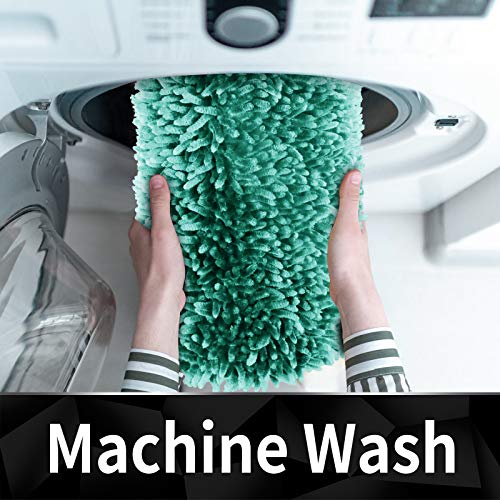 Image of Yimobra Long Bathroom Rug Non Slip 44x24 Inch, Extra Thick Soft Absorbent Chenille Bath Mat, Machine Washable Quick Dry Bath Rugs for Bathroom Floor, Tub and Shower, Home Decor Accessories, Green