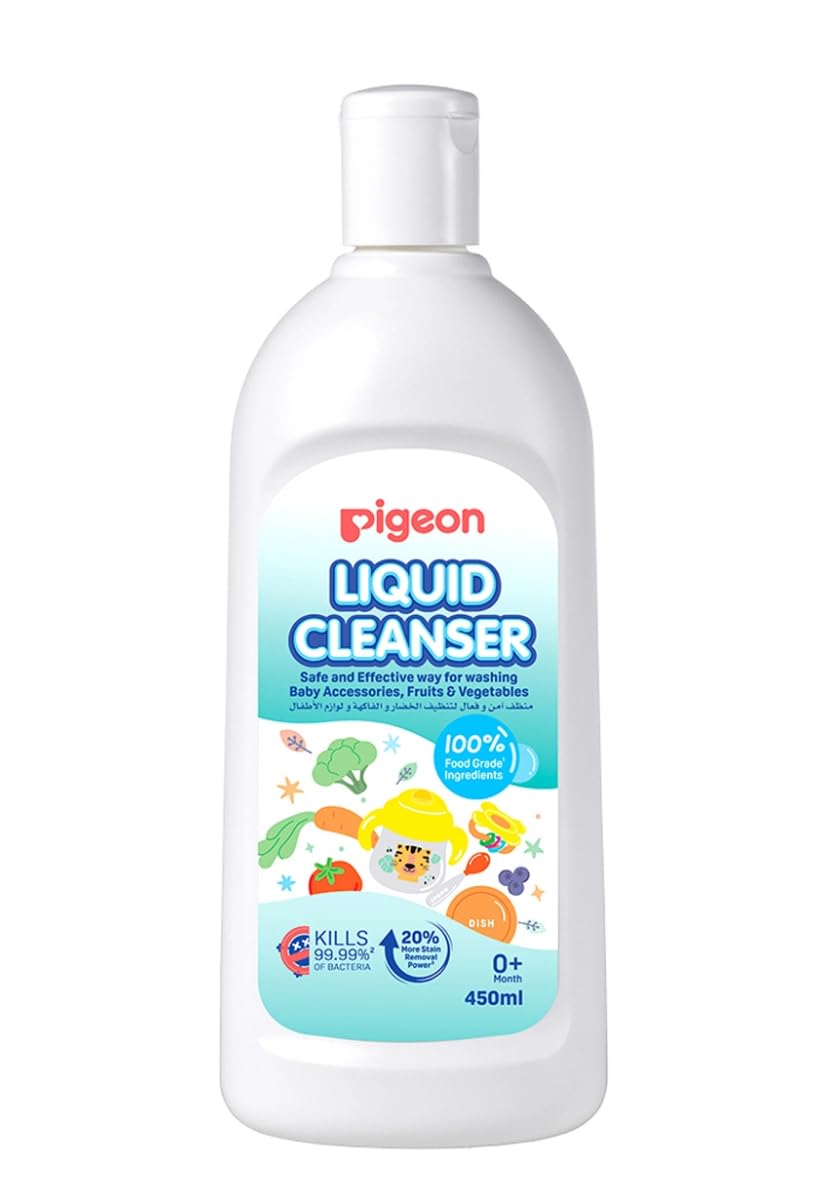 Pigeon Biodegradable Liquid Cleanser, For Baby Accessories, Fruits and Vegetables, 100% Food Grade Ingredients, Anti-Bacterial, 450 ml
