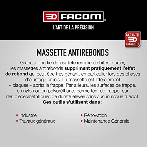 Massette sans rebond FACOM 212A.40 à embouts interchangeables de 40 mm