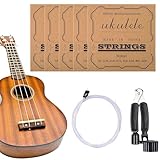 Ukulele Strings Set - 5 Sets of Long-Lasting Nylon Strings with String Winder and Cutter | Universal Accessories for 21", 23", and 26" Ukuleles | for School, Travel, Professional Practice