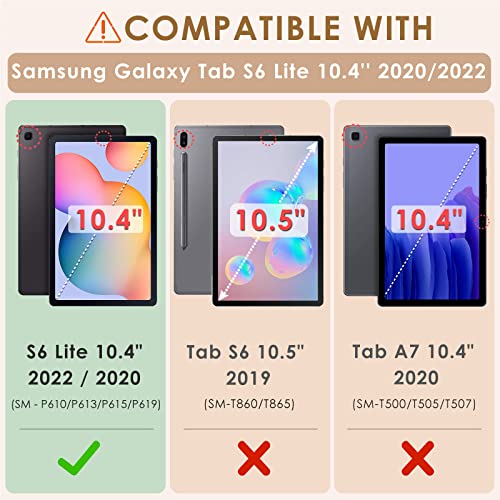 Detuosi 【2-Pack】 Screen Protector For Samsung Galaxy Tab S6 Lite 10.4" 2022/2020 (Sm-P610/ P613/ P615/ P619), Ultra Clear/Easy Install/Anti Fingerprint/Case Friendly/Full Coverage Tempered Glass #TOP1