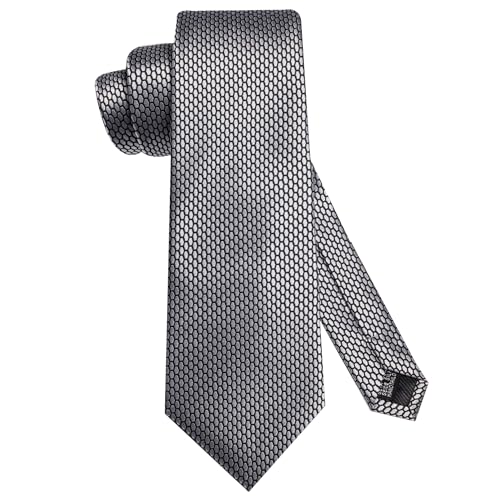 Image of Hi-Tie Mens 70inches Tie Set Extra Long Necktie for Men Cufflinks Handkerchief Big Tall Men Business Wedding