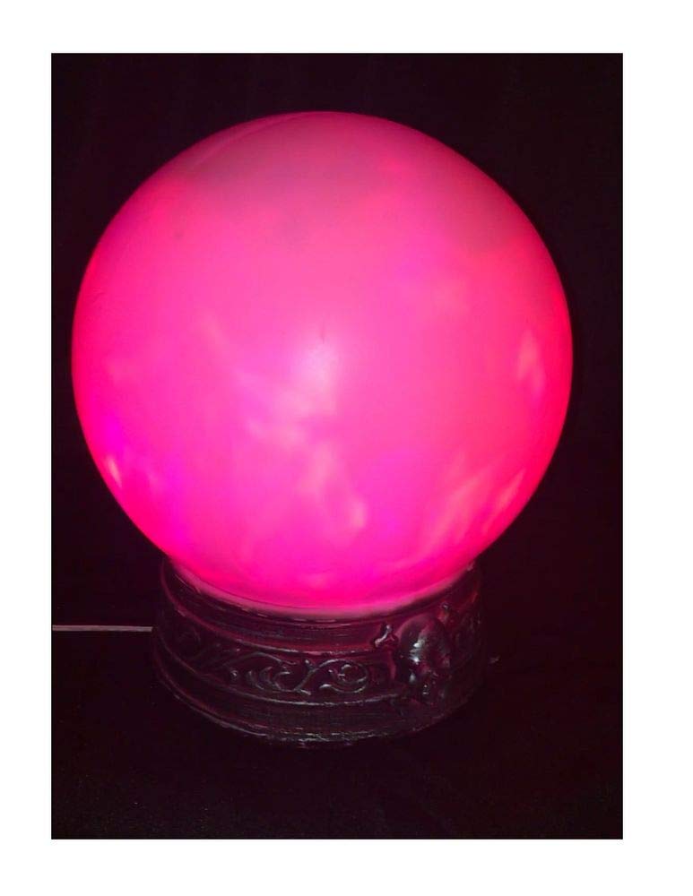 shoperama Magica sfera di cristallo 20 cm con piede effetti luminosi e sonori indovinatrice maga zingara sensitivo