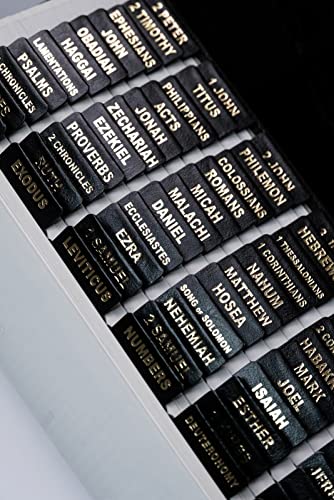 Image of UPAFEXXI-Leather Bible Tabs for Women and Men, Gold Foil Lettering(Black)