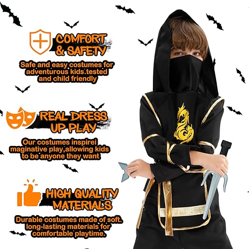 Disfraz Ninja para Niños Halloween con Accesorios miniatura 4