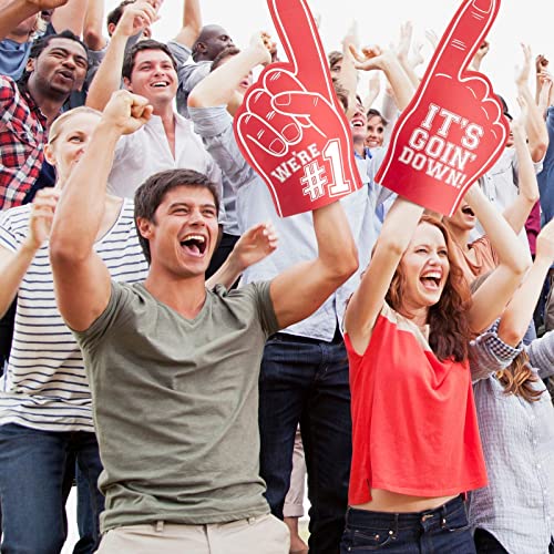 Okuna Outpost Giant Foam Fingers - Cheering Hand & Red Foam Fingers - Team Spirit Accessories & Football Hand Sign - Versatile Sports Party Favors - Pack of 2, 17.5 x 8.75 x 0.2 in, Red