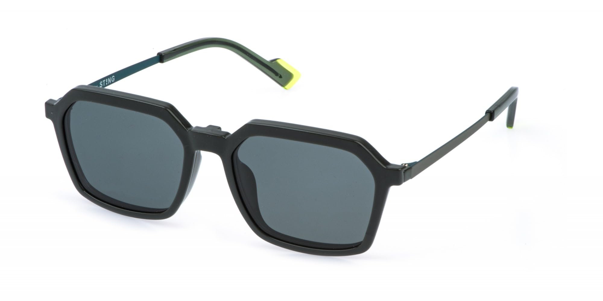 STING UST545 Okulary dla mężczyzn, Shiny Full Green, 54, Zielona, 54