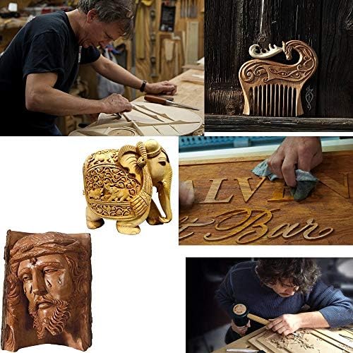 Fycooler Wood Carving Tools Set,20Pcs Wood Carving Tools Kit with Engraving Wood Carving Knives,Chisels,Sharpening Stone,Brushes,Basswood Blocks for Carving Home DIY Sculpture Woodworking Art Craft