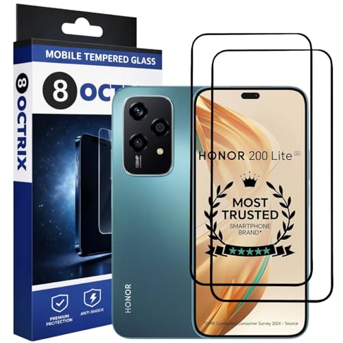 Image of Military-Grade Tempered Glass Screen Protector Compatible for Honor 200 Lite with Edge to Edge Coverage - Case Friendly, Anti-Scratch & Bubble-Free Installation Kit (Pack Of 2)