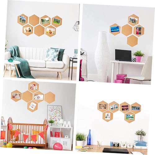 Tableau d'affichage en liège mural avec planches hexagonales - 7