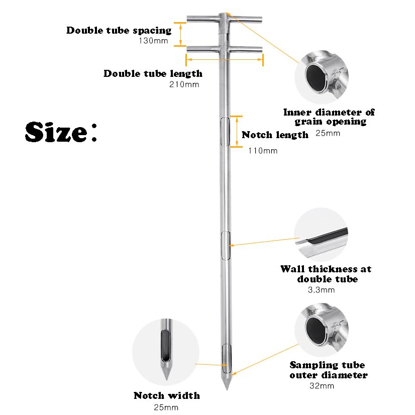 Campionatore Per Cereali In Acciaio Inox - Per Mais, Soia, Fertilizzanti, Con Manico, Riutilizzabile - Foto 4