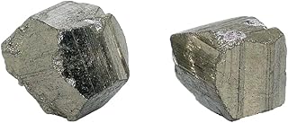 2 Pyrite Cubic Crystal Specimens 1/2 x 3/5x 1/2 & 1/2 x 1/2 x 2/5 Inch PS1/2624