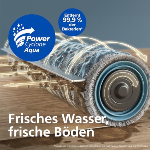 PHILIPS 9000 Series Saug- und Wischroboter - mit automatischer Staubabsaugstation, rollender Wischmop, 8000 Pa Saugleistung, 6300 mAh Akkukapazit&auml;t, 300ml Staub- und 260ml Wasserbeh&auml;lter (XU9100/10)