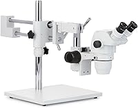 Vista 5 de AmScope Microscopio profesional de zoom estéreo binocular ZM-4B, oculares EW10x, aumento 6.7X-45X, objetivo de zoom 0.67X-4.5X, iluminación